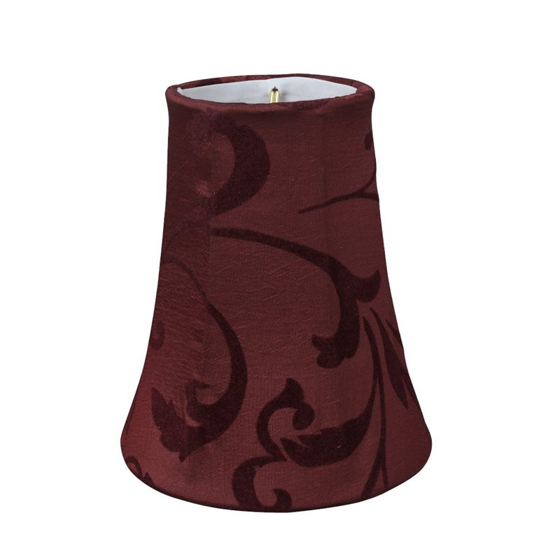 Abat-jour en lin de style candélabre à cloche de 5 po (attache) rouge