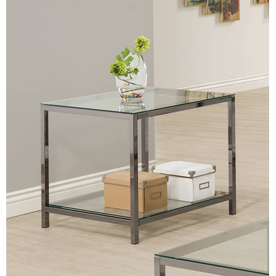 Ontario End Table with Glass Shelf