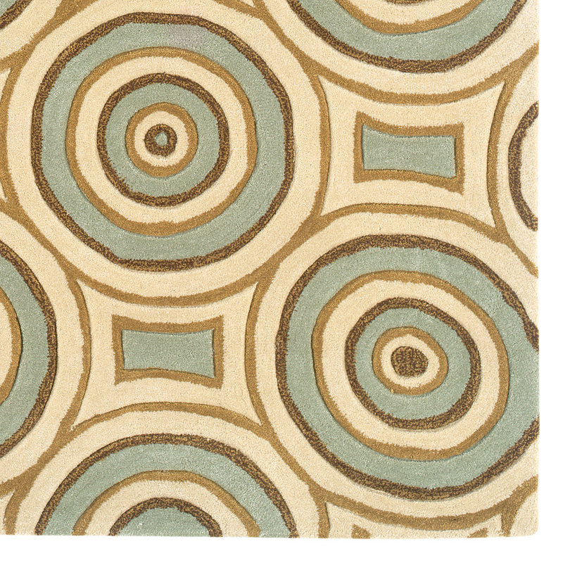 Tapis vert / ivoire touffeté à la main Marisela, Rectangle 5 pi x 7 pi