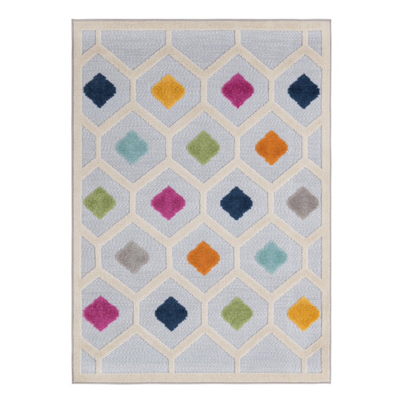 Geometric Indoor / Outdoor Rug, Rectangle 4' x 6'