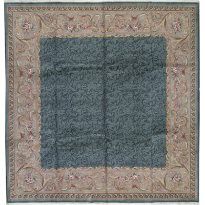 Jahan Wool Oriental Area Rug in Teal/Gray