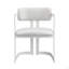 Ensemble de 2 chaises rembourrées en tissu avec structure en métal beige, capacité de poids de 265 lb-902698851