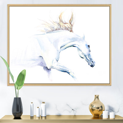 Cheval blanc - peinture sur toile