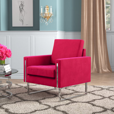 Fauteuil club en velours capitonné l 31,5 po Charo