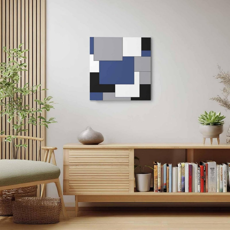 Art mural en toile à motif écossais dégradé carré 16 po x 16 po