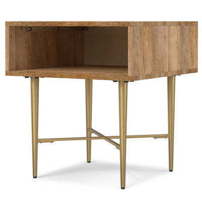 22" Natural Metal Square End Table