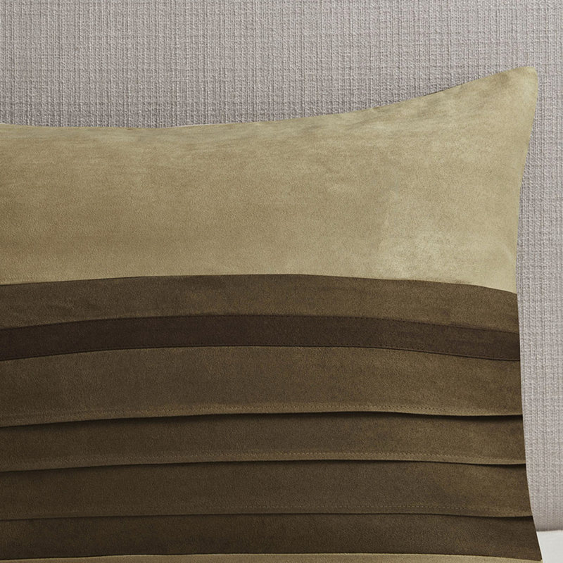 Literie 7 pièces pour lit double en faux suède, taupe et brun Doux luxueux