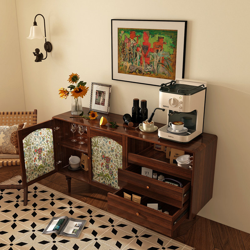 Buffet de rangement rétro français, Brun noisette