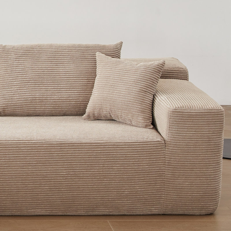 Viola 2 - Piece Upholstered Boneless Sectional, Beige, Left Hand Facing