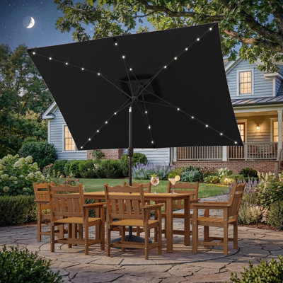 Parasol de marché rectangulaire lumineux 120 po x 78 po Odis