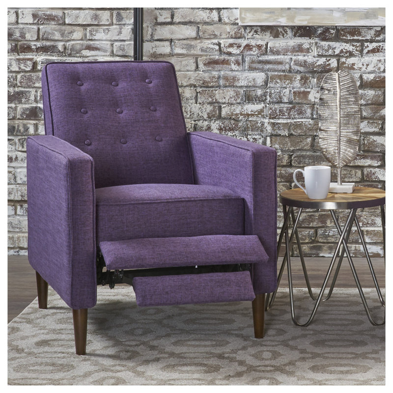 Fauteuil inclinable Mid-Century moderne en tissu mauve