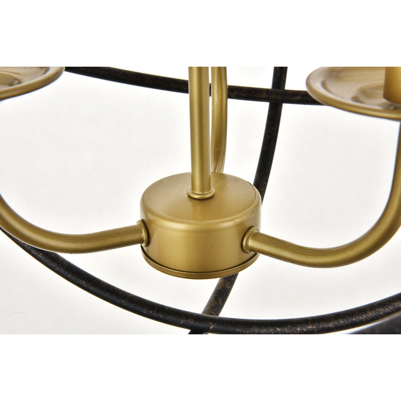 Healdton Chandelier, Brass/Dark Brown