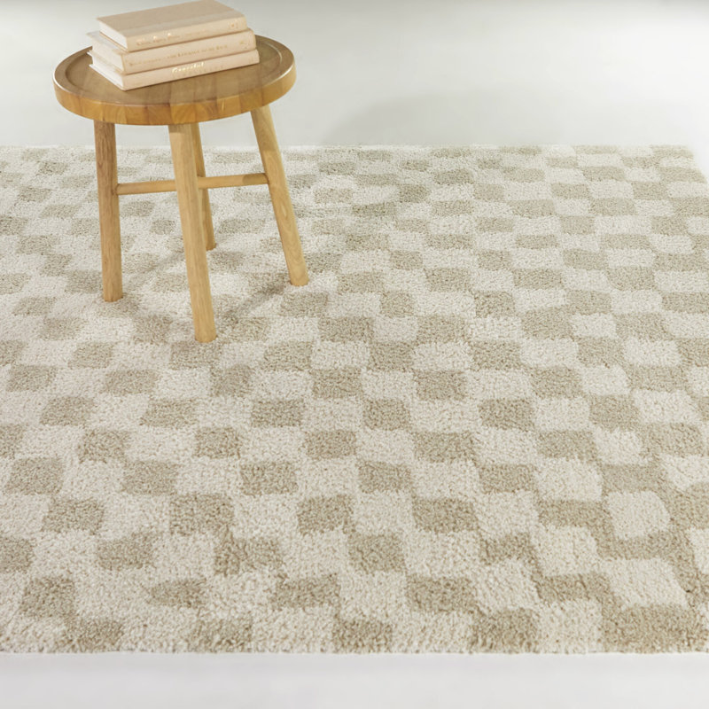 Tapis géométrique rectangulaire en polypropylène tissé à la machine Eirc, Rectangle 5 pi 3 po x 7 pi