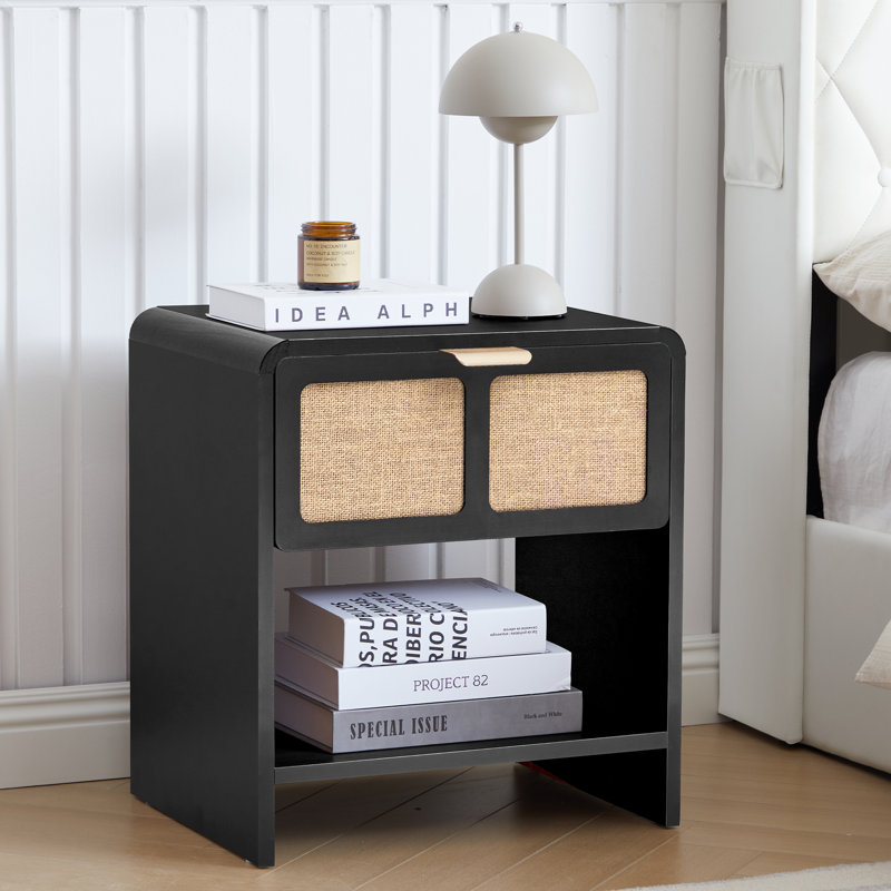 Table de bout avec station de charge, Noir