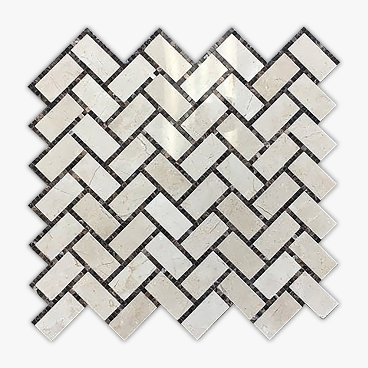 Direct Stone Source 2" x 4" Marble Herringbone / Chevron Mosaic Wall ...