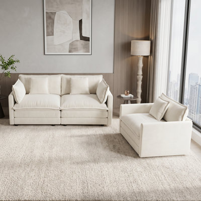 Upholstered 76.01 " Microfiber / Microsuede Sectional