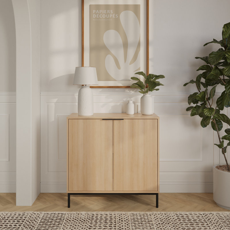 Slim 2-Door Storage Cabinet, Beige