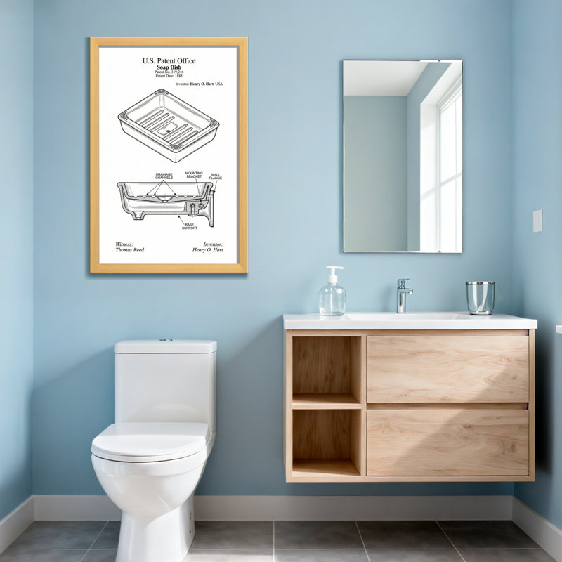 Dessin de porte-savon Bath & Laundry, Toile tendue, Ne s’applique pas, H 24 po x l 16 po