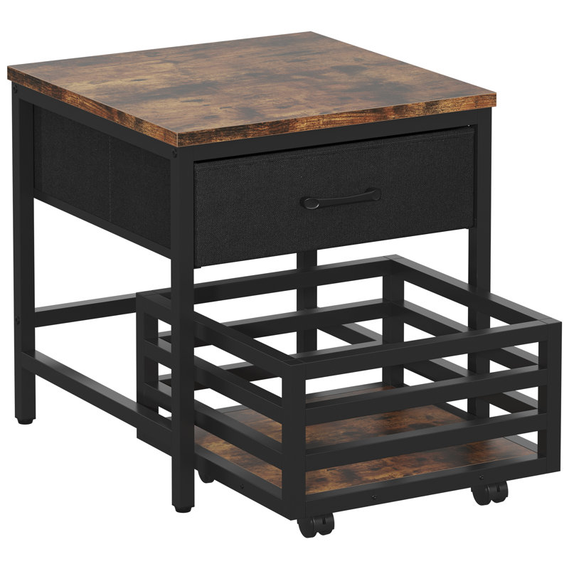 Support d'imprimante industriel avec tiroir et panier coulissant, table à roulettes pour bureau à domicile, grand chariot d'imprimante avec tiroir de rangement, bureau d'imprimante mobile convenant à la plupart des imprimantes
