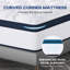 Matelas hybride profond 8 pouces avec plateau Euro Cloud, mousse à mémoire de forme et ressorts ensachés pour isoler les mouvements et soulager la pression.