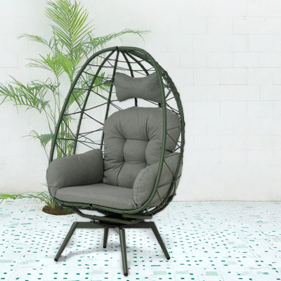 Fauteuils de patio pivotants, fauteuil en rotin moderne en acier, patio