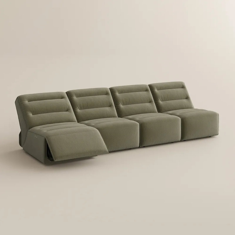 Canapé inclinable électrique Halune, 37" H x 134" W x 44.5" D, Vert