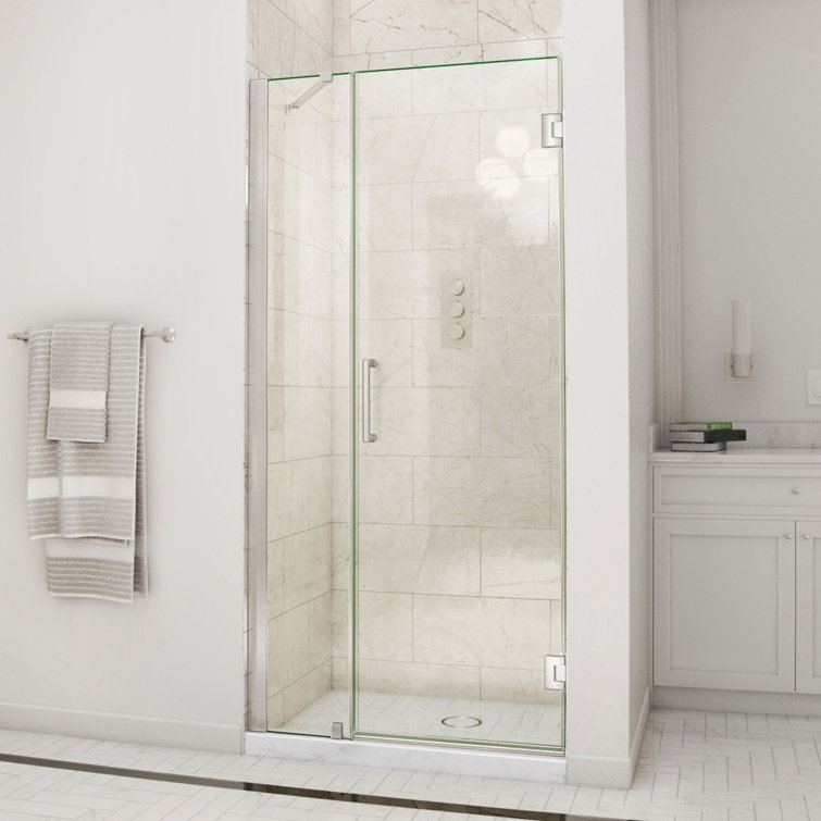 Unidoor 39" W x 72" H  Hinged Frameless Shower Door with ClearMax™ Technology
