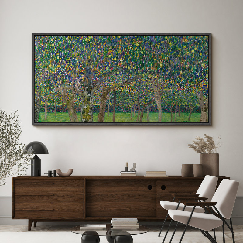 «Rustic Countryside Vibrant Impressionist Forest», impression sur toile encadrée, H 30 po x l 60 po, Noir, noir, noir, noir