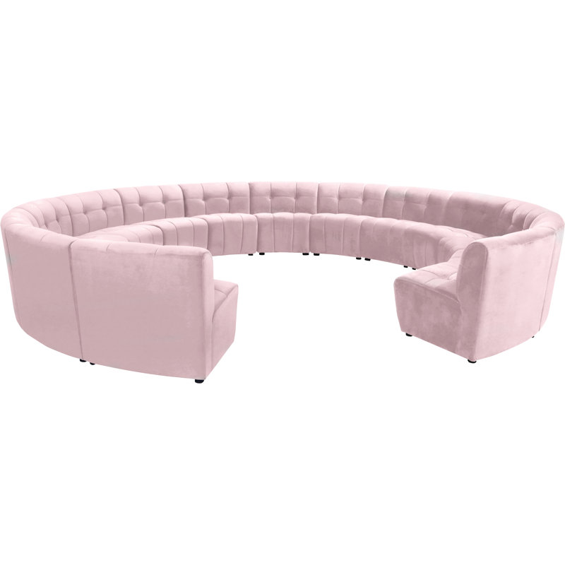 Jedson Velvet Sectional Symmetrical, Pink Velvet