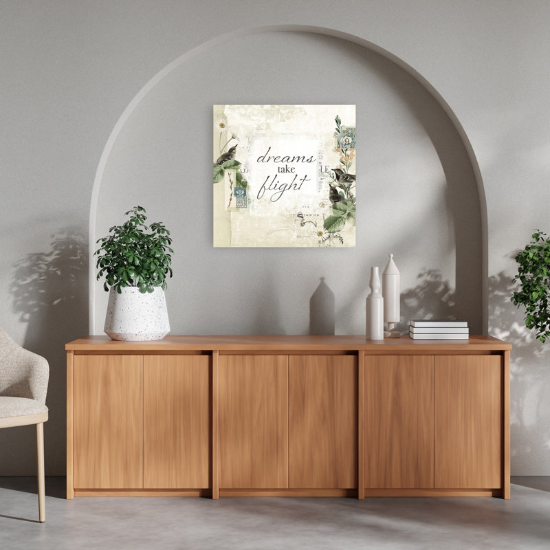 «Moonlit Garden VI Vintage Abstract Bird Flower Landscape», reproduction d'art mural, 24" H x 24" W