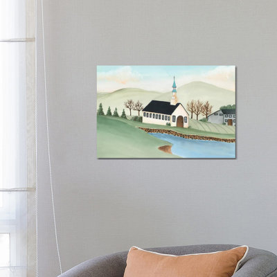 Folk Church Scene IV by Regina Moore - Gallery-Wrapped Canvas Giclée on Canvas