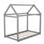 Lit simple en bois, gris