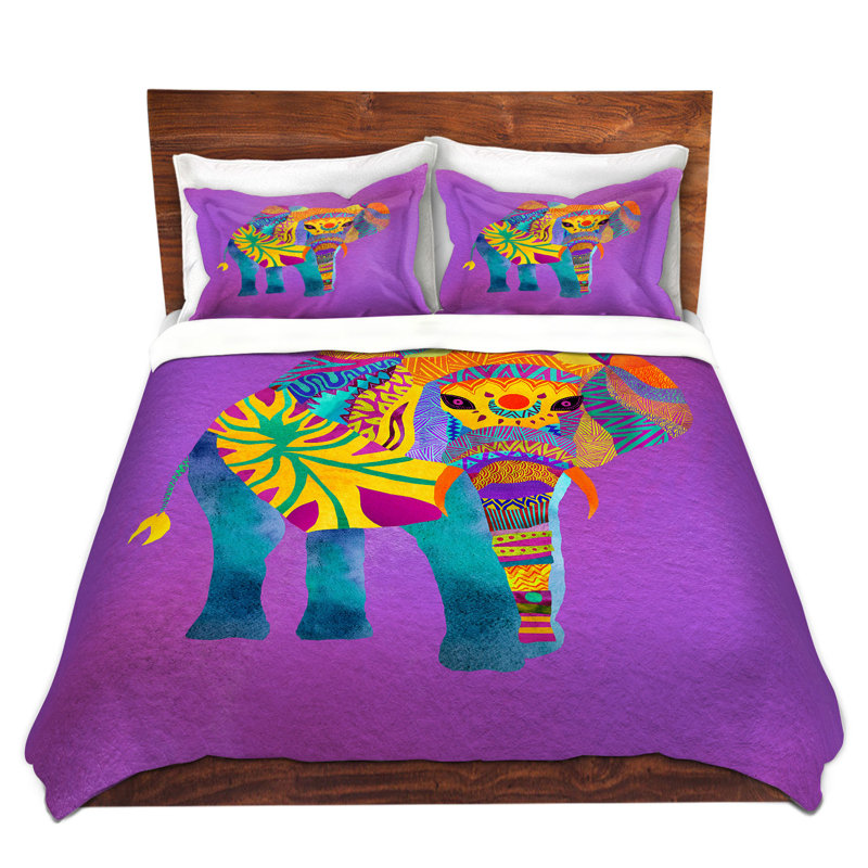 Housses de couette Pom Graphic Design, Très grand, Mauve / bleu / jaune