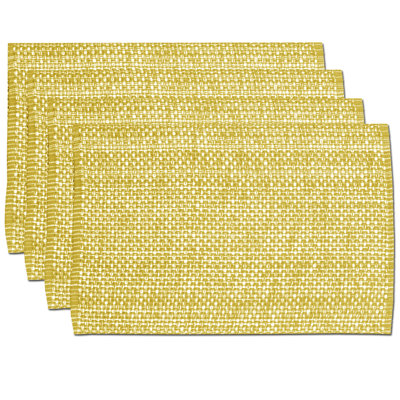 Ensemble de 4 napperons tissés deux tons 13 x 19 100% coton