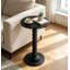 Table d'appoint à piédestal rond noir, table d'appoint haute, table de boissons de style campagne moderne pour le hall d'entrée de la chambre à coucher