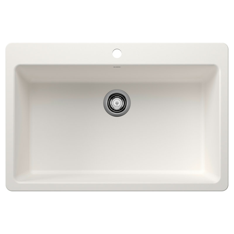 Liven SILGRANIT 33" Super Single Dual Mount Kitchen Sink, White