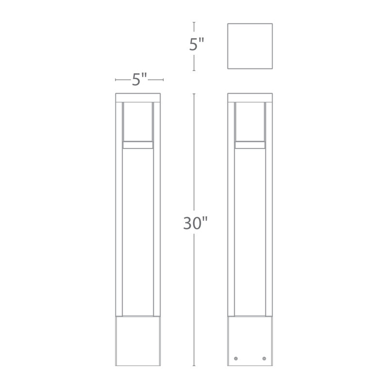 Tower LED Pathway Light, 120, 2700, Bronze on Aluminum