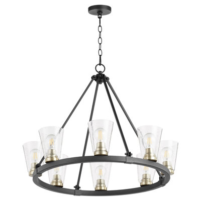 Lustre en roue de chariot à 8 lumières Bindera