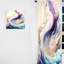 Aukerman - Vagues abstraites bleues, dorées et mauves III - Rideau en spirale - Velours obscurcissant - 1 panneau-1583142085