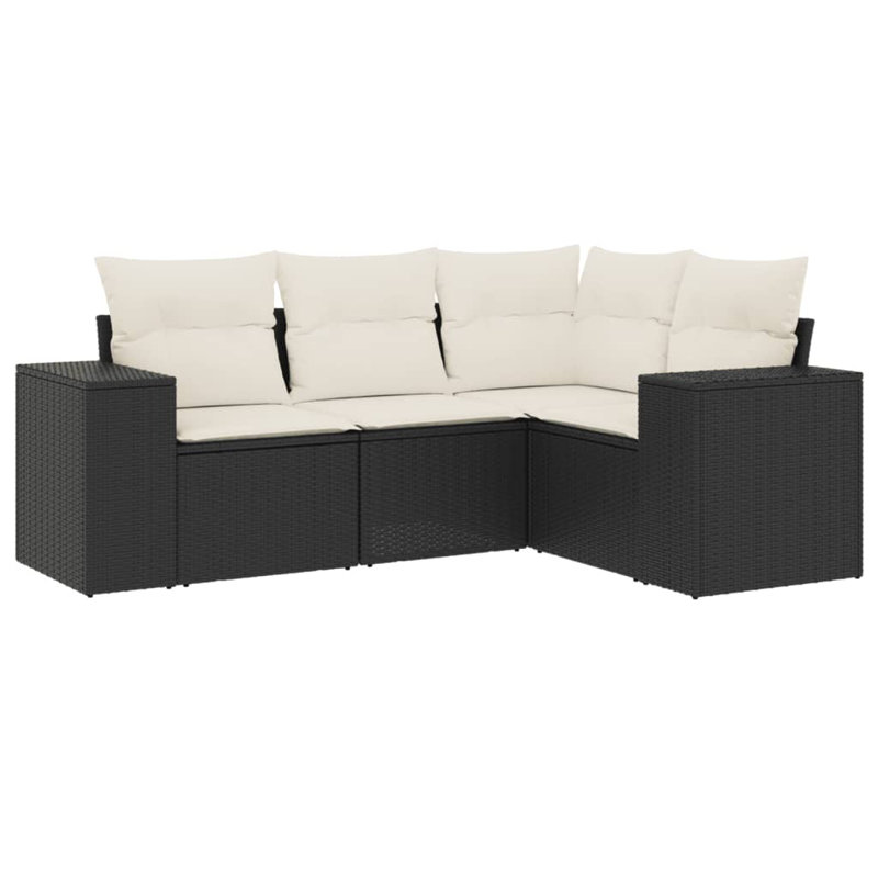 Vidaxl Garden Sofa Set Black, Cream White