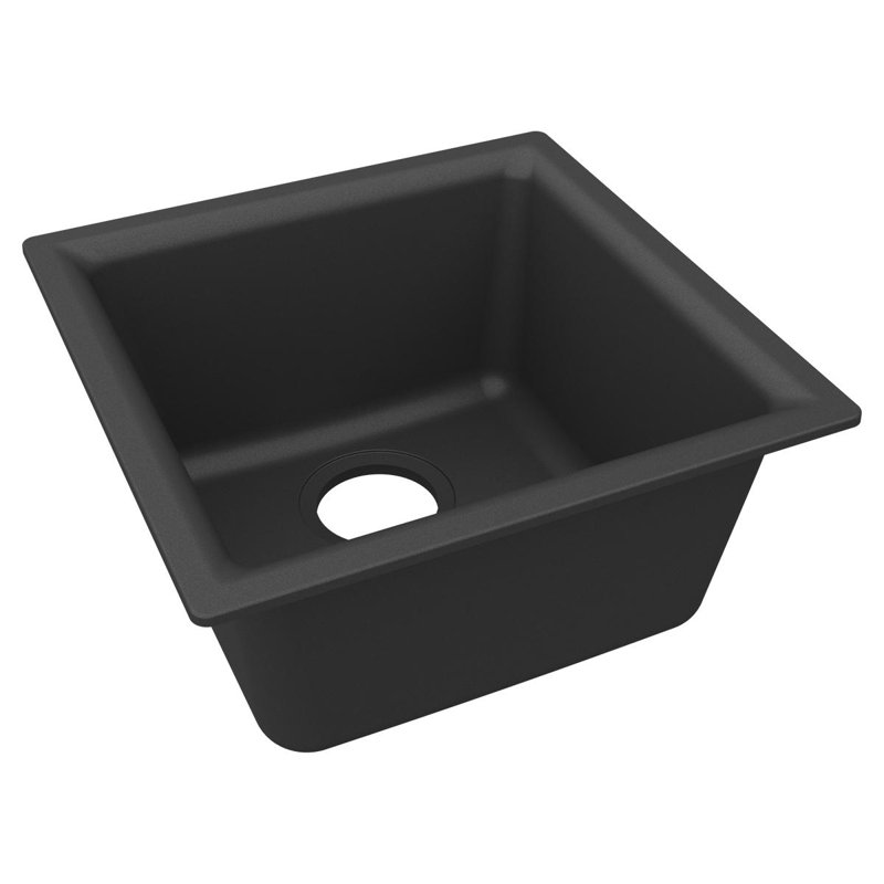 16" x 16" Double Basin Undermount Kitchen Sink with Accessories, Matte Black