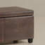 Banc ottoman de rangement rectangulaire contemporain de 122 cm de large, recouvert de cuir végane et doté d'un couvercle relevable et d'une mousse haute densité.-410956585