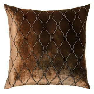 Velvet Throw Pillow, Square 20"H x 20"W, Copper Ivy