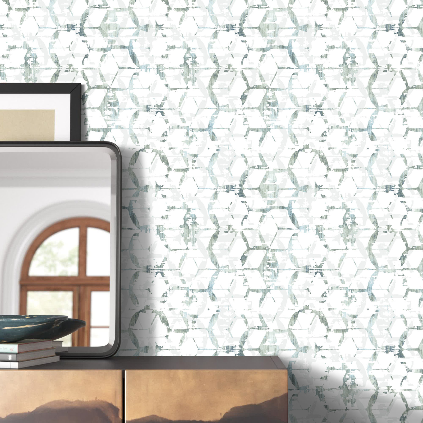 Verlina Modern Geometric Wallpaper, Slate