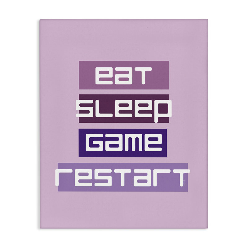 «Eat Sleep Game Restart Canvas», design par Yass Naffas Designs, H 48 po x l 36 po