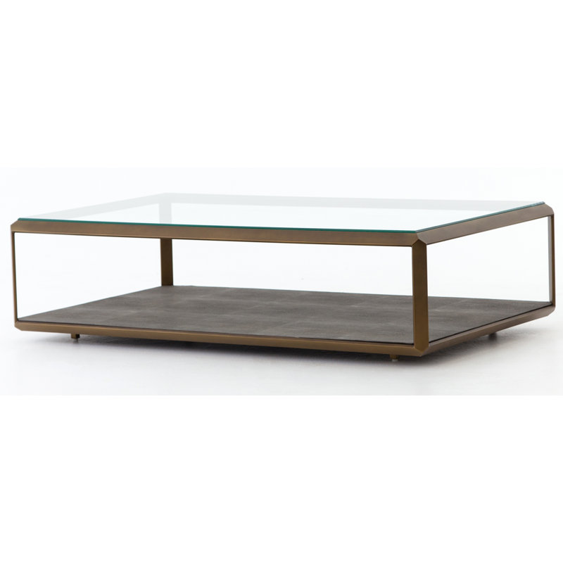 Table basse avec rangement Parkston, Laiton antique