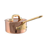 Mauviel M'MINIS Copper Sauce Pan With Lid, Brass Handles, 3.54-In