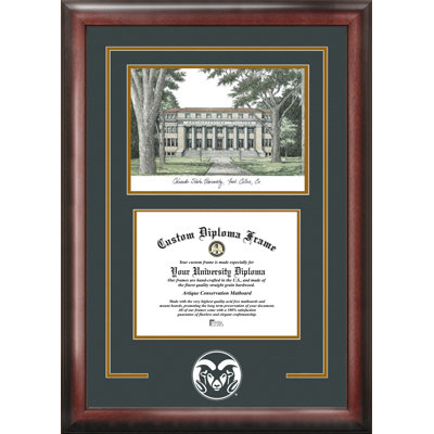 Cadre de lithographie en bélier avec images campus colorado state NCAA