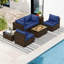 Ensemble de mobilier d'extérieur 7 pièces avec table de foyer et couvercle de réservoir de propane-344454417