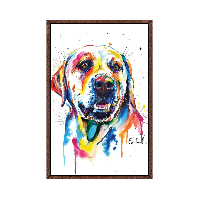 Yellow Lab II 1 Piece Painting on Canvas, 101.6 cm H x 66.04 cm W, Classic Brown Wood Framed